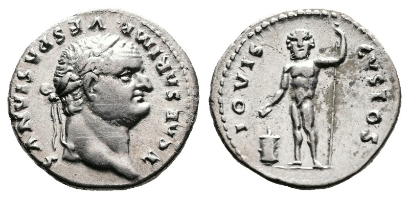 Titus, AD 79 – 81. AR Denarius (19.1 mm, 3.29 g.). Rome mint, AD 76. T CAESAR IM...