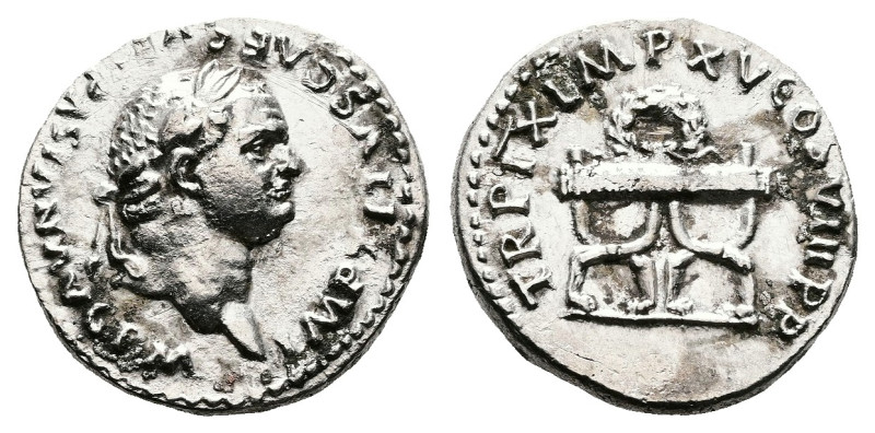 Titus, AD 79 – 81. AR Denarius (17.8 mm, 2.94 g.). Rome mint, AD 1 January – 30 ...