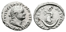 Titus, AD 79 – 81. AR Denarius (17.4 mm, 2.84 g.). Rome mint, 1 January – 30 June 80 AD. IMP TITVS CAESAR VESPASIAN AVG P M, laureate head of Titus to...