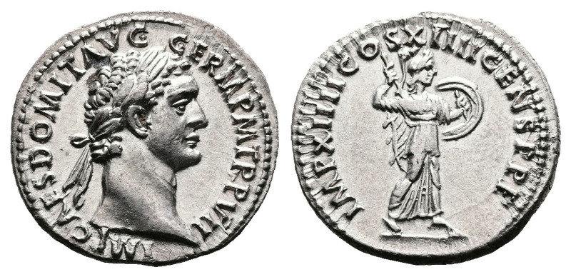 Domitian, AD 81-96. AR Denarius (19.5 mm, 3.40 g.). Rome mint, AD 88. IMP CAES D...