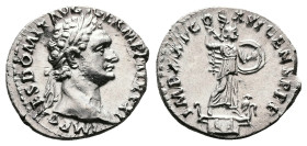Domitian, AD 81-96. AR Denarius (18.7 mm, 3.30 g.). Rome mint, AD 92. IMP CAES DOMIT AVG GERM P M TR P XI, laureate head of Domitian to right. Rev. IM...