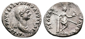 Julia Titi (daugther of Titus), AD 80-81. AR Denarius (18.8 mm, 2.90 g.). Rome mint. IVLIA AVGVSTA TITI AVGVSTI F•, draped and diademed bust of Julia ...