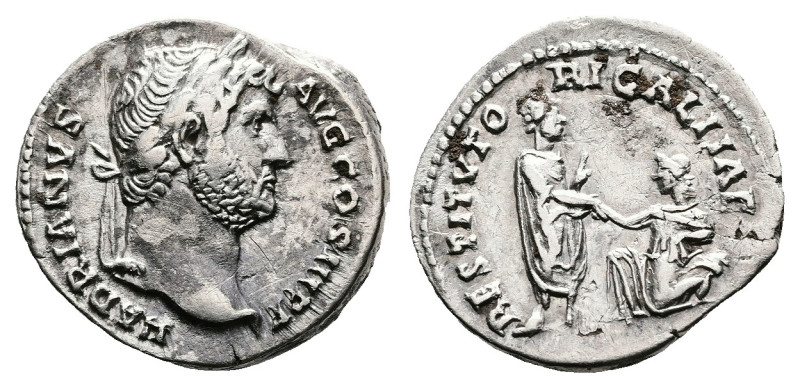Hadrian, AD 117 – 138. AR Denarius (18 mm, 3.00 g.). From the ‘Provinces cycle’....