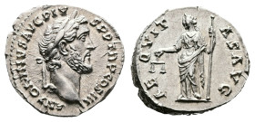 Antoninus Pius, AD 138 – 161. AR Denarius (18.2 mm, 3.38 g.), Rome mint, AD 140-143. ANTONINVS AVG PIV - S P P TR P COS III, laureate head of Antoninu...