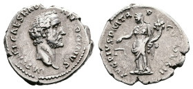Antoninus Pius, AD 138 – 161. AR Denarius (19.4 mm, 3.40 g.). Rome mint, late 138 AD. IMP T AEL CAES HADRI ANTONINVS, bare head of Antoninus Pius to r...