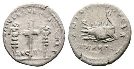Marcus Aurelius, AD 161-180, with Lucius Verus. AR Denarius (17.6 mm, 3.01 g). Restitution issue of a Mark Antony legionary denarius. Rome mint, 161-1...