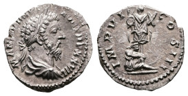 Marcus Aurelius, AD 161-180. AR Denarius (18.6 mm, 2.75 g.). Rome mint, AD 172-173. M ANTONINVS AVG TR P XXVII, laureate head of Marcus Aurelius to ri...