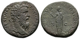 Pertinax, AD 193. AE Sestertius (31.7 mm, 26.56 g.). Rome mint. IMP CAES P HELV - PERTINAX AVG, laureate head of Pertinax to right. Rev. PROVIDENTIAE ...