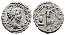 Septimius Severus, AD 193-211. AR Denarius (17.6 mm, 3.15 g.). Laodicea ad Mare mint, AD 198-202. L SEPT SEV AVG IMP XI PART MAX, laureate head of Sep...