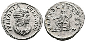 Julia Domna, AD 193-217. AR Antonininanus (23.6 mm, 4.17 g.). Rome mint, struck 215 AD. IVLIA PIA FELIX AVG, diademed and draped bust of Julia Domna t...