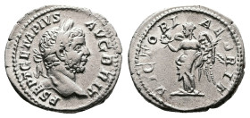 Geta, AD 209-211. AR Denarius (19.4 mm, 2.99 g.). Rome mint, AD 210-211. P SEPT GETA PIVS AVG BRIT, laureate head of Geta to right. Rev. VICTORIAE BRI...