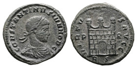 Constantine II as Caesar, 316-337. Bronze Follis. (19 mm, 3.07 g.). Rome. CONSTANTINVS IVN NOB C Laureate, draped and cuirassed bust of Constantine II...