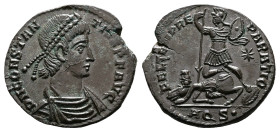 Constantius II, 337-361 AD. Bronze Centenionalis (23.7 mm, 5.60 g.). Aquileia, AD 350-352. D N CONSTANTIVS P F AVG Pearl-diademed, draped and cuirasse...
