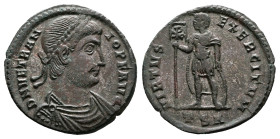 Vetranio, 350. Silvered Bronze Centenionalis. (24 mm, 4.46 g.). Thessalonica. DN VETRANIO PF AVG, laureate, draped and cuirassed bust of Vetranio to r...