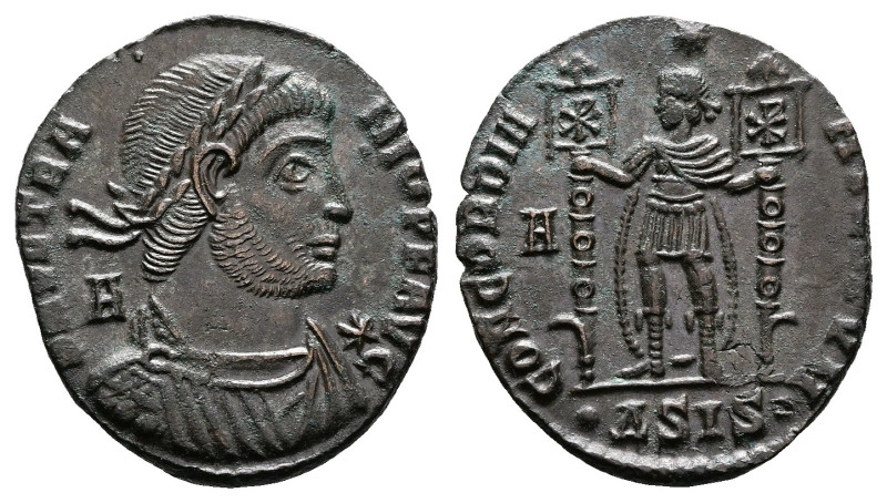 Vetranio, 350. Silvered Bronze Centenionalis (21 mm, 4.62 g.). Siscia, AD 350. D...