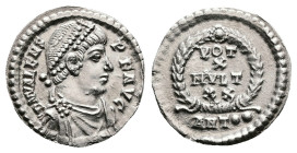Valens, 364-378 AD. AR Siliqua (18 mm, 2.12 g.). Antioch, 367-375 AD. D N VALENS PER F AVG Pearl-diademed, draped and cuirassed bust of Valens to righ...