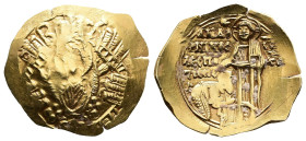 Andronicus II Palaeologus, 1282-1328. Gold Hyperpyron (26,5 mm, 3.83 g.), Constantinopolis, 1282-1294. Bust of Virgin Mary, orans, within city walls f...