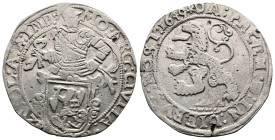 Zwole, 1649. Silver Leeuwendaalder, (Lion Dollar). (41,41 mm, 26,99 g.). MO ARG CIVITA ZWOL A L IMP Armored half-length figure of soldier standing lef...