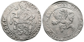 Leeuwendaalder (Lion Dollar) AR (41mm, 26.90 g.). Westfriesland. MO ARG PRO CONFOE BELG WEST. Knight standing left, head right, holding up garnished c...