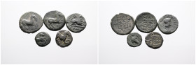 Greek. Selection of Five Bronze coins: Maroneia (4), Abdera (1). Fine. SOLD AS SEEN, NO RETURN!
