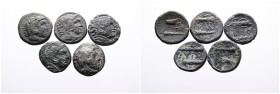 Greek. Kings of Macedon. Alexander III 'the Great' Selection of Five Bronze coins. Fine- Very Fine. SOLD AS SEEN, NO RETURN!