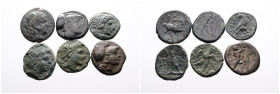 Greek. Kings of Macedon, Various Kings: Six coins inclusive- Rarer lifetime issue of Alexander the 'Great'. with Rev. Eagle (1), Antigonas II Gonatas ...