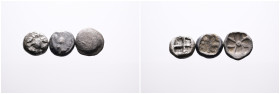 Greek, Mysia. Parion. Three Early Drachms of Parion with the facing Gorgona head. Fine. SOLD AS SEEN, NO RETURN!