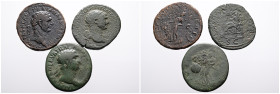 Roman Imperial, Selection of Three Bronze Asses and Dupondius of Trajan. Very Fine- Fine. SOLD AS SEEN, NO RETURN!