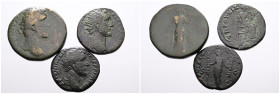 Roman Imperial, Selection of Three Bronze Coins different denominations: Sestertius (1) and a Dupondius (1) and As (1) of Antoninus Pius. SOLD AS SEEN...
