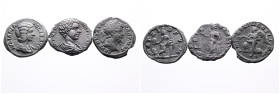 Roman Imperial, Selection of Three Billon Denarii of Septimius Severus (1) and Julia Domna (1) and Caracalla (1). Very Fine. SOLD AS SEEN, NO RETURN!