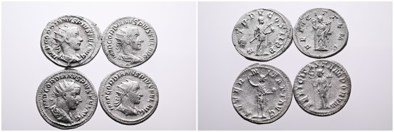 Roman Imperial, Selection of Four Silver Antoniniani of Gordianus III. Very Fine...