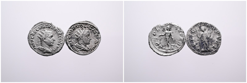 Roman Imperial, Selection of Two Silver Antoniniani of Trebonianus Gallus (1) an...