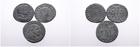 Roman Imperial, Selection of Three Bronze Follis of Galerius (2) and Galeria Valeria (1). Very Fine- Good Very Fine. SOLD AS SEEN, NO RETURN!
