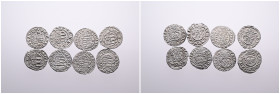 Attractive Selection of Eight Hungarian Medieval Coins Virgin Mary holding the infant Christ 'Patronae' and the coat of arms of Hungary. Very Fine- Go...