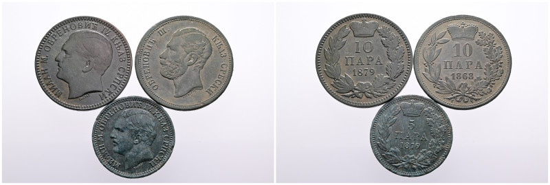 Serbia. Selection of Three Cooper Coins. Good very fine. SOLD AS SEEN, NO RETURN...