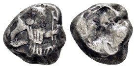 ACHAEMENID KINGS of PERSIA.Time of Xerxes II to Artaxerxes II.(Circa 420-350 BC). Sardes.Siglos.

Obv : Persian king or hero, wearing kidaris and ka...