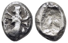 ACHAEMENID EMPIRE.Time of Darios I to Xerxes II.(485-420 BC).Sardes.Siglos.

Obv : Persian king in kneeling-running stance right, holding spear and ...