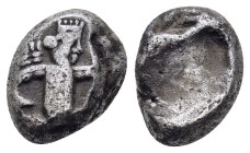 ACHAEMENID KINGS of PERSIA.Time of Xerxes II to Artaxerxes II.(Circa 420-350 BC). Sardes.Siglos.

Obv : Persian king or hero, wearing kidaris and ka...