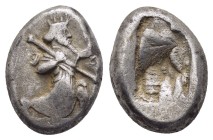 ACHAEMENID EMPIRE.Time of Darios I to Xerxes II.(485-420 BC).Sardes.Siglos.

Obv : Persian king in kneeling-running stance right, holding spear and ...