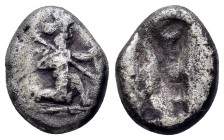 ACHAEMENID EMPIRE.Time of Darios I to Xerxes II.(485-420 BC).Sardes.Siglos.

Obv : Persian king in kneeling-running stance right, holding spear and ...