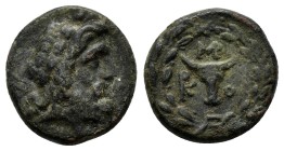 KORKYRA. Korkyra. Roman rule, circa 229-48 BC. Ae

Obv: Laureate head of Poseidon to right, with trident over his left shoulder.
Rev. K-O Facing bo...