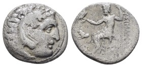 KINGS of THRACE.Lysimachos.305-281 BC.Lampsakos Mint.AR Drachm

Obv : Head of Herakles to right, wearing lion skin headdress
Rev : ΒΑΣΙΛΕΩΣ ΛΥΣΙΜΑΧ...