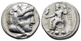 KINGS OF MACEDON. Alexander III 'the Great' (336-323 BC). Tetradrachm. Babylon. Lifetime issue.

Obv: Head of Herakles right, wearing lion skin.
Re...
