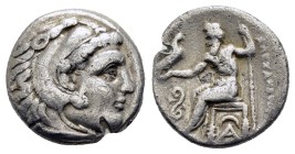 KINGS of MACEDON. Alexander III The Great.(336-323 BC). Lampsakos. Drachm.

Obv : Head of Herakles right, wearing lion skin.
Rev : AΛΕΞΑΝΔΡΟΥ.
Zeu...