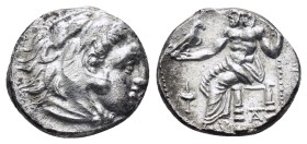 KINGS of MACEDON. Alexander III. The Great. (336-323 BC). AR. Sardes. Drachm.

Obv: Head of Herakles right, wearing lion skin headdress
Rev: AΛΕΞΑΝ...