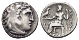 KINGS of MACEDON. Alexander III. The Great. (336-323 BC). AR. Drachm. Sardes

Obv: Head of Herakles right, wearing lion skin headdress
Rev: AΛΕΞΑΝΔ...