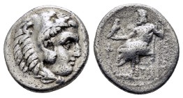 KINGS of MACEDON. Alexander III. The Great. (336-323 BC). AR. Drachm. Sardes

Obv: Head of Herakles right, wearing lion skin headdress
Rev: AΛΕΞΑΝΔ...