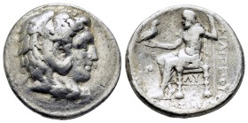 KINGS OF MACEDON. Philip III Arrhidaios (323-317 BC). Tetradrachm. Babylon.

Obv: Head of Herakles right, wearing lion skin.
Rev: BAΣΙΛΕΩΣ / ΦΙΛΙΠΠ...