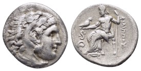 KINGS of MACEDON.Philip III. (323-317 BC). Lampsakos. Drachm.

Obv : Head of Herakles right, wearing lion skin.
Rev : ΦΙΛΙΠΠΟΥ.
Zeus seated left o...