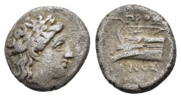 BITHYNIA. Kios.(Circa 350-300 BC).Hemidrachm.

Obv : KIA.
Laureate head of Apollo right.
Rev : ΠPOΞENOΣ.
Prow of galley left, ornamented with sta...